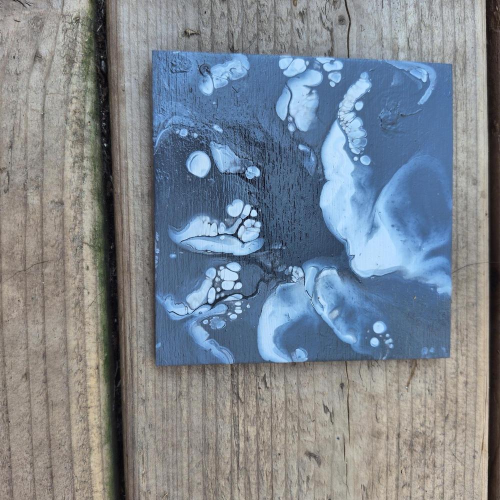 Abstract Black, Grey, and White Coasters